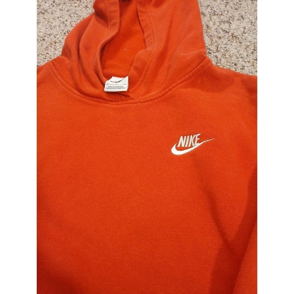 Nike Sweatshirt Teen  Xl Red Embroidered‎ Hoodie Swoosh Distressed Unisex